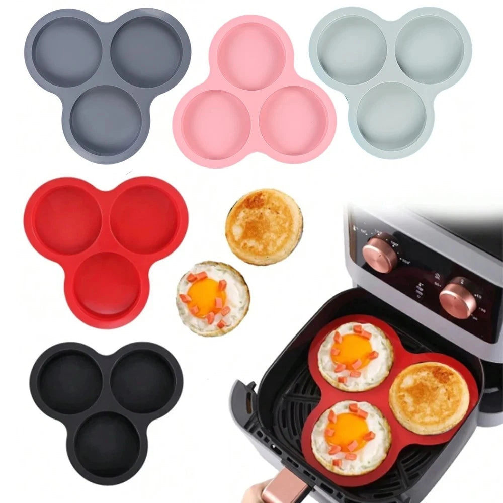 Fryer Accessories Egg Mold Hamburger Bun Pan Silicone Mould Air Fryer Egg Pan