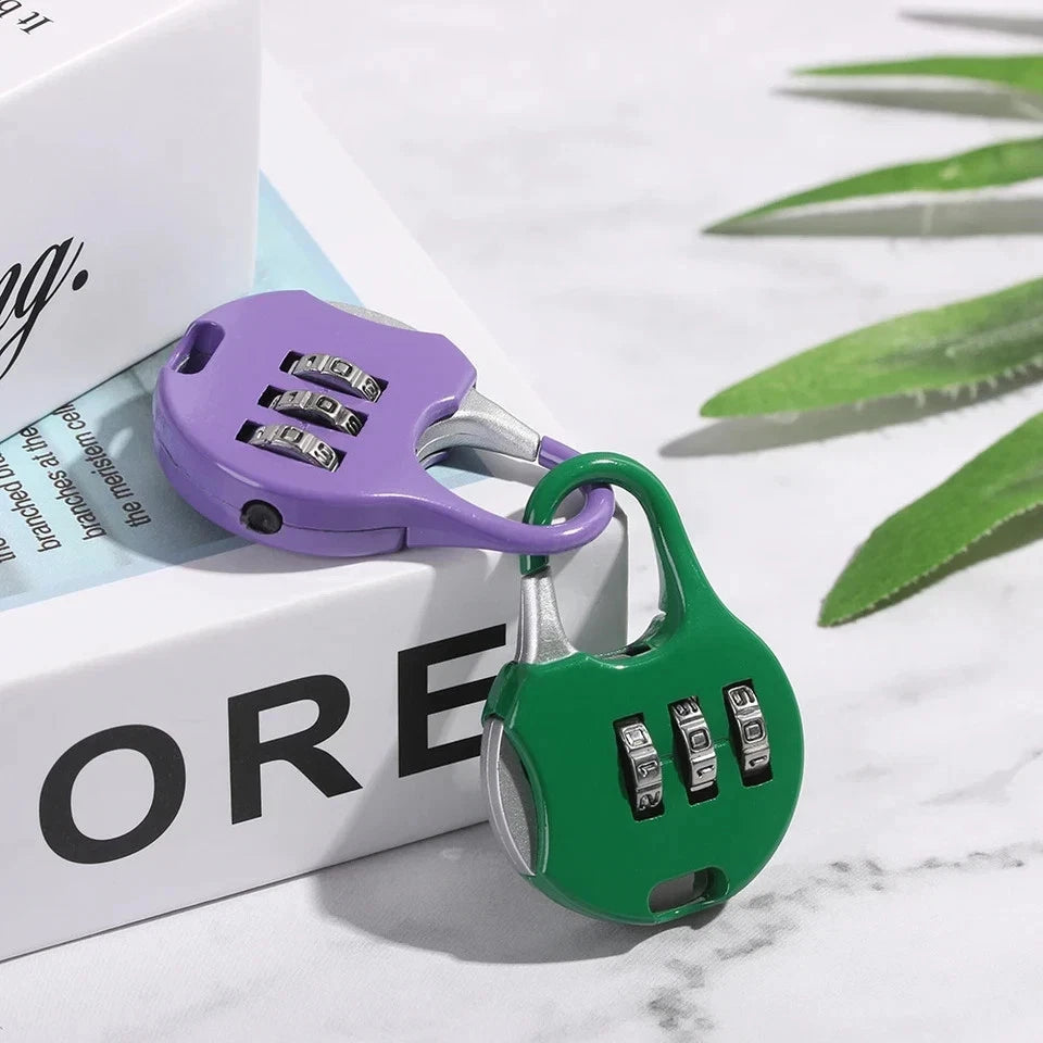 Metal Mini 3 Digit Dial Password Lock Combination Code Padlock Travel Suitcase