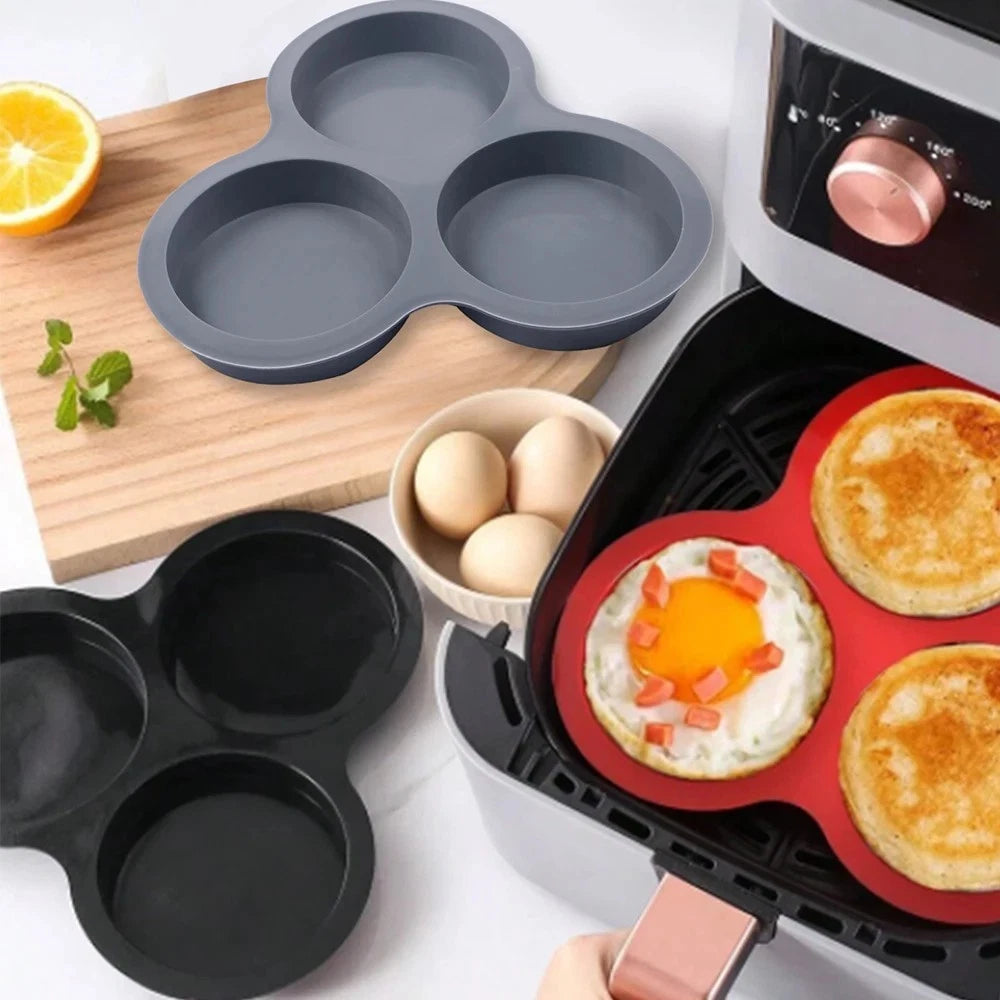 Fryer Accessories Egg Mold Hamburger Bun Pan Silicone Mould Air Fryer Egg Pan
