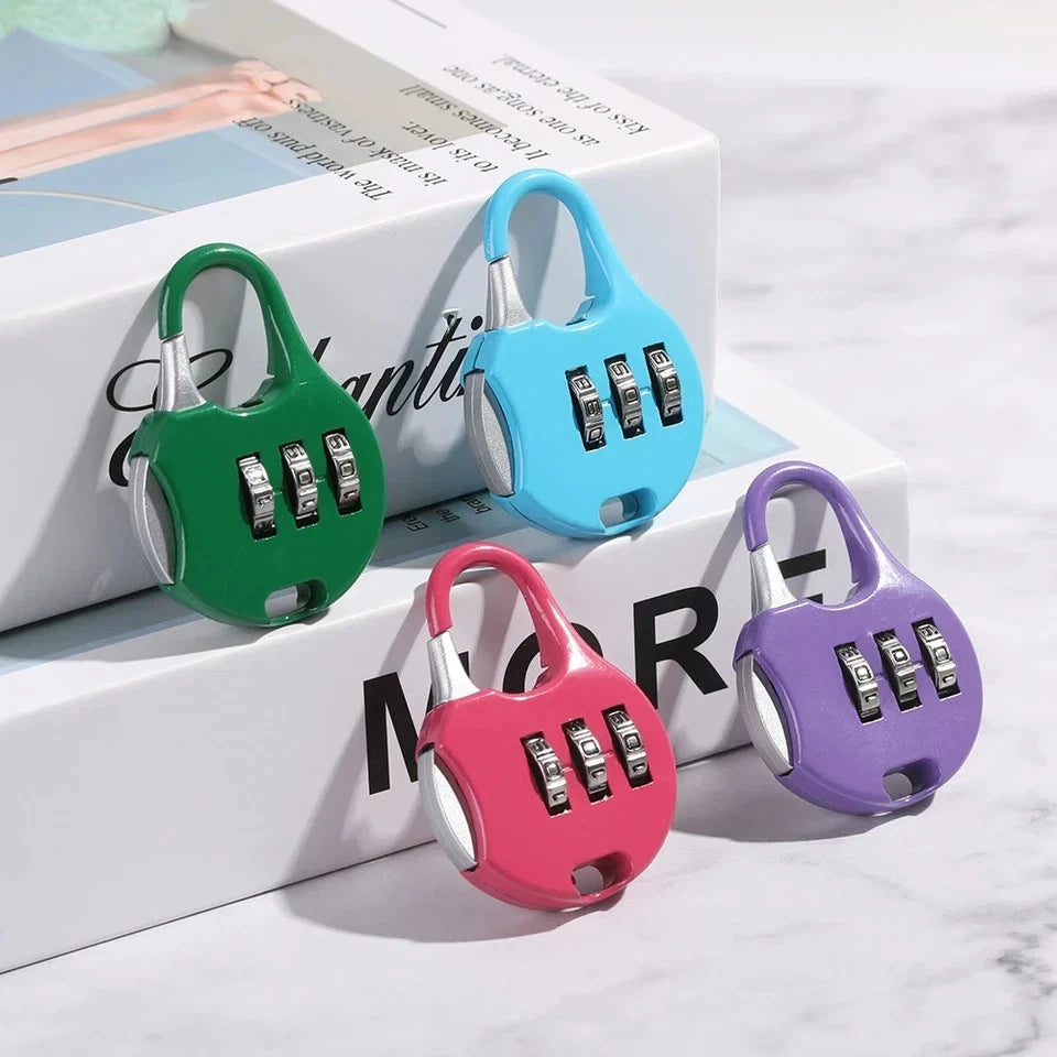 Metal Mini 3 Digit Dial Password Lock Combination Code Padlock Travel Suitcase