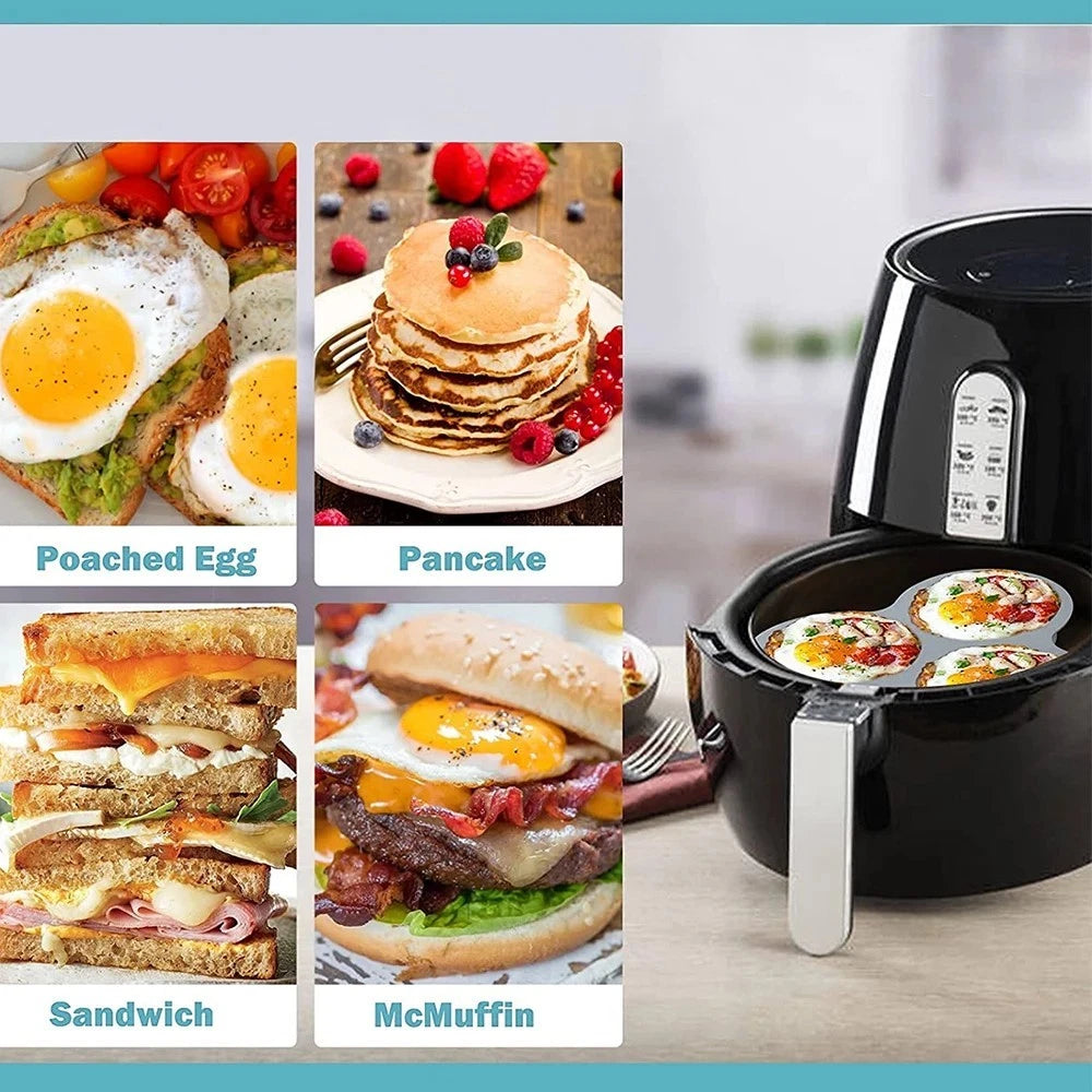Fryer Accessories Egg Mold Hamburger Bun Pan Silicone Mould Air Fryer Egg Pan