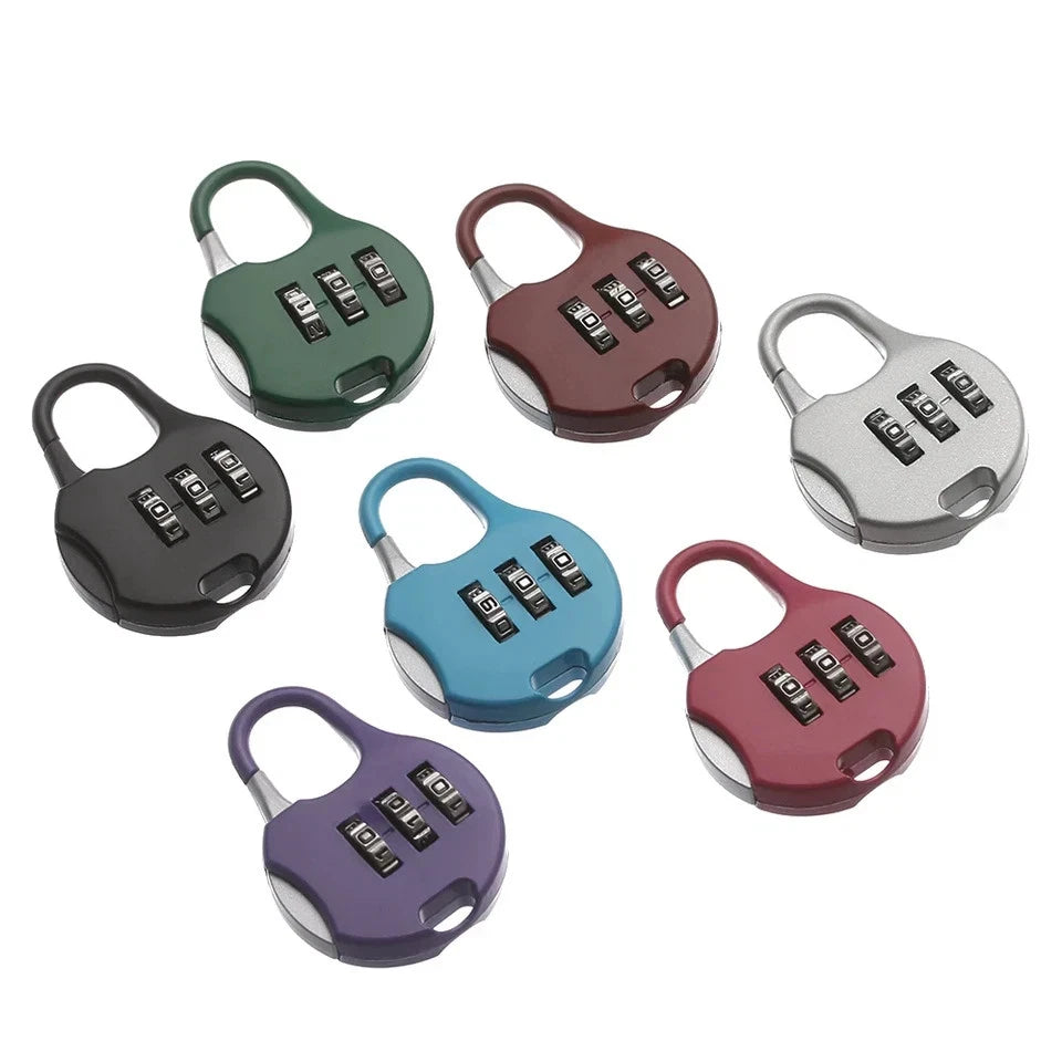 Metal Mini 3 Digit Dial Password Lock Combination Code Padlock Travel Suitcase